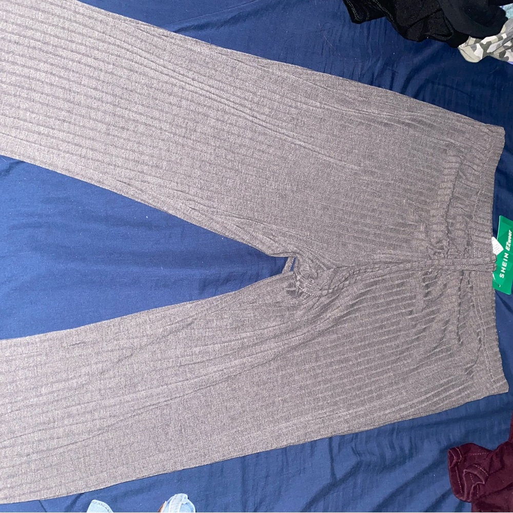 Green Envelope Gray Ribbed Pants